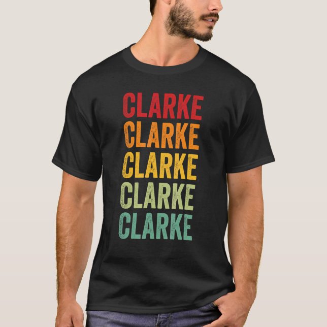Clarke County Alabama Rainbow Text Design T-Shirt (Front)