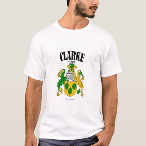 CLARKE Crest Translation  Meaning T_Shirt