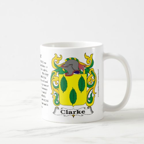 Clarke Family Coat of Arms Mug