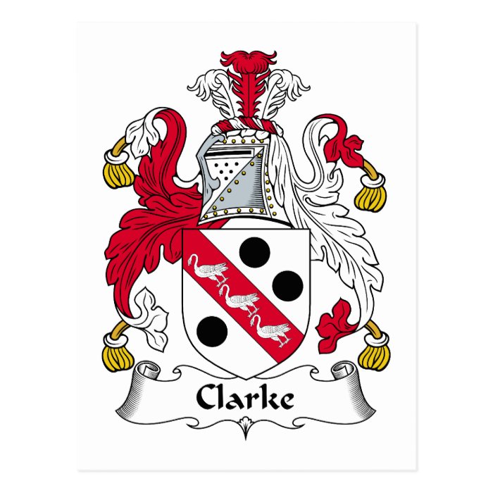 Clarke Family Crest Postcards