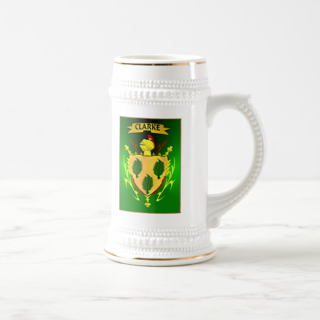 CLARKE IRISH FAMILY HERALDIC SHIELD/CREST BEER STEIN (Right)