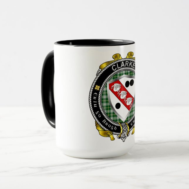 Clarke Irish Shield Badge  Mug (Front Left)