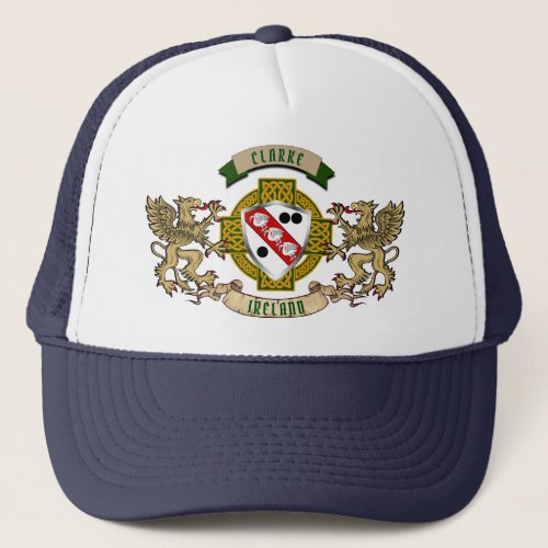 Clarke Irish Shield  Griffins Personalized  Trucker Hat