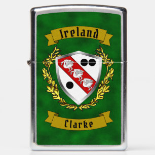 Clarke Irish Shield Personalized  Zippo Lighter
