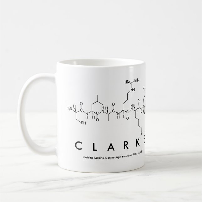 Clarke peptide name mug (Left)