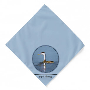 Clark's Grebe Lake Painting Original Wild Bird Art Bandana