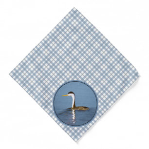 Clark's Grebe Lake Painting Original Wild Bird Art Bandana