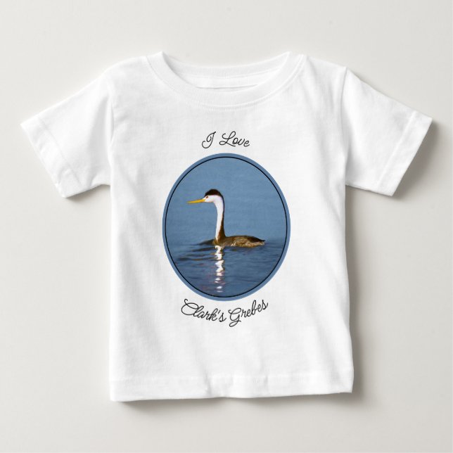 Clark's Grebe Painting - Original Bird Art Baby T-Shirt (Front)