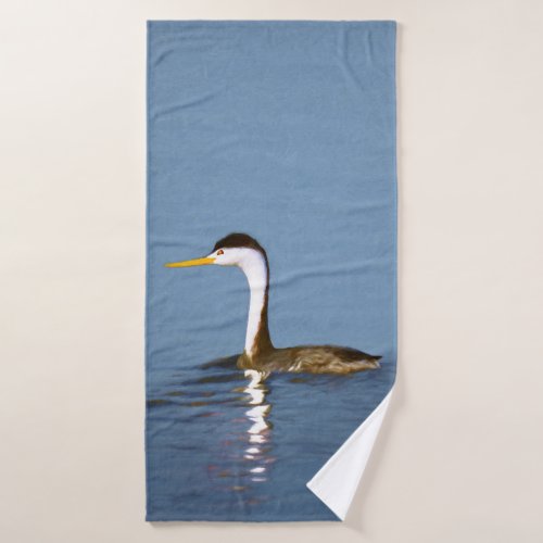 Clarks Grebe Painting _ Original Bird Art Bath Towel Set