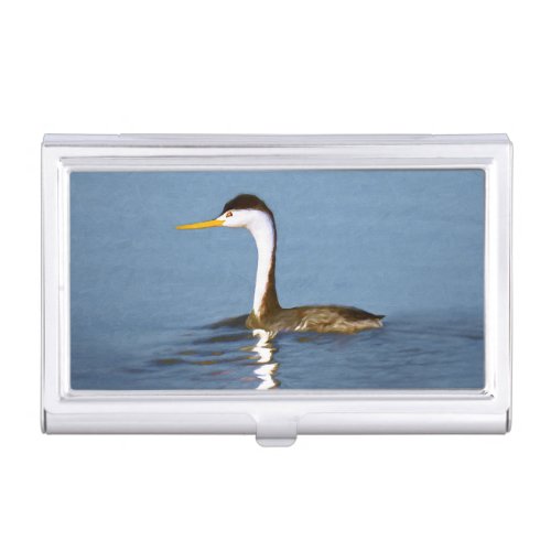 Clarks Grebe Painting _ Original Bird Art Business Card Case