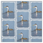 Clark's Grebe Painting - Original Bird Art Fabric