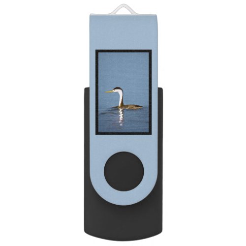 Clarks Grebe Painting _ Original Bird Art Flash Drive