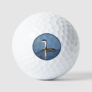Clark's Grebe Painting - Original Bird Art Golf Balls