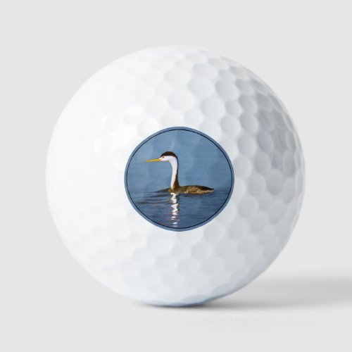 Clarks Grebe Painting _ Original Bird Art Golf Balls
