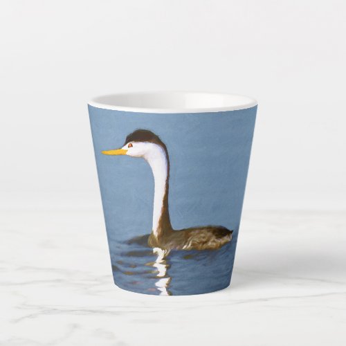 Clarks Grebe Painting _ Original Bird Art Latte Mug
