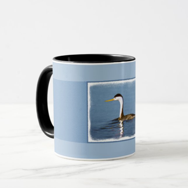 Clark's Grebe Painting - Original Bird Art Mug (Front Left)
