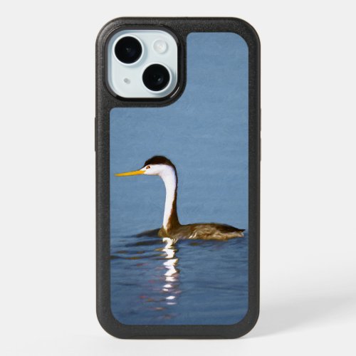 Clarks Grebe Painting _ Original Bird Art iPhone 15 Case