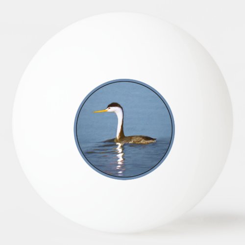 Clarks Grebe Painting _ Original Bird Art Ping Pong Ball