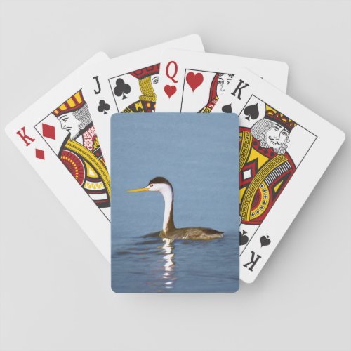 Clarks Grebe Painting _ Original Bird Art Playing Cards
