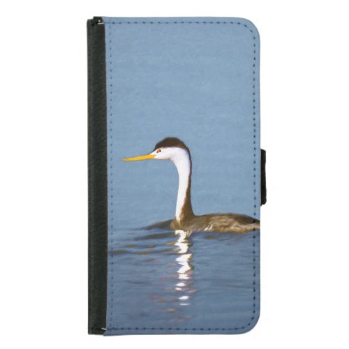 Clarks Grebe Painting _ Original Bird Art Wallet Phone Case For Samsung Galaxy S5