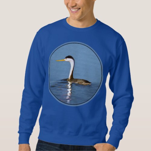 Clarks Grebe Painting _ Original Bird Art Sweatshirt
