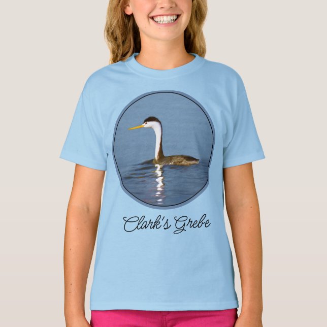 Clark's Grebe Painting - Original Bird Art T-Shirt (Front)