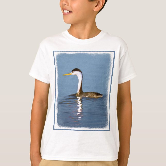 Clark's Grebe Painting - Original Bird Art T-Shirt (Front)