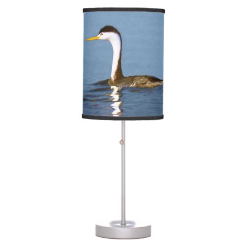 Clarks Grebe Painting _ Original Bird Art Table Lamp