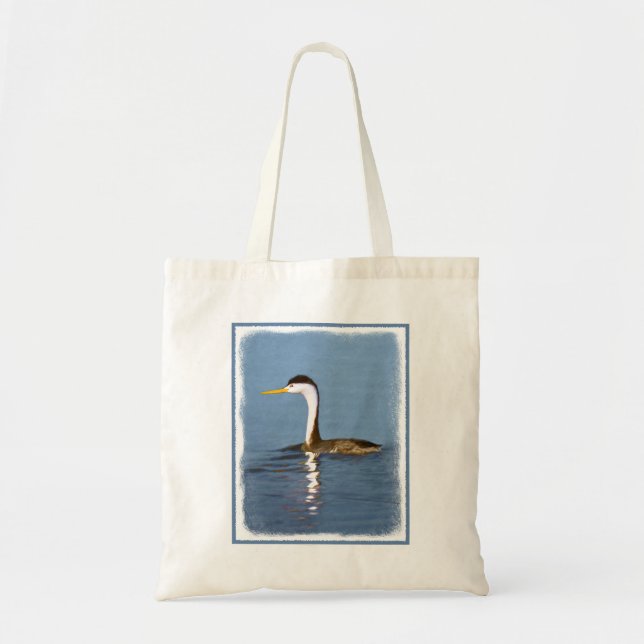 Clark's Grebe Painting - Original Bird Art Tote Bag (Front)