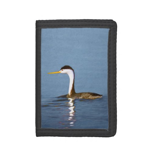 Clarks Grebe Painting _ Original Bird Art Trifold Wallet
