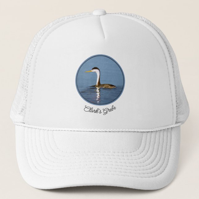 Clark's Grebe Painting - Original Bird Art Trucker Hat (Front)