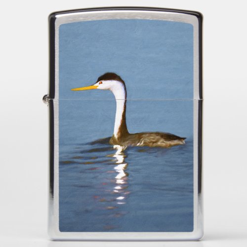 Clarks Grebe Painting _ Original Bird Art Zippo Lighter