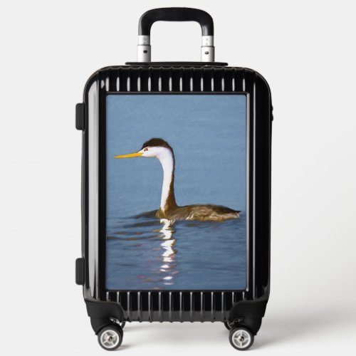 Clarks Grebe Painting _ Original Wild Bird Art Luggage