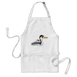 Clark's Grebe with chick Apron