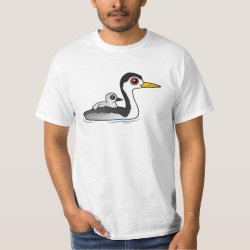 Clark's Grebe with chick Men's Crew Value T-Shirt