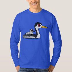 Clark's Grebe with chick Men's Basic Long Sleeve T-Shirt