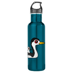 Clark's Grebe with chick Water Bottle (24 oz)