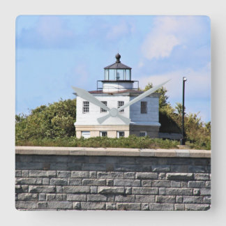 Clark's Point Lighthouse, Mass. Square Wall Clock