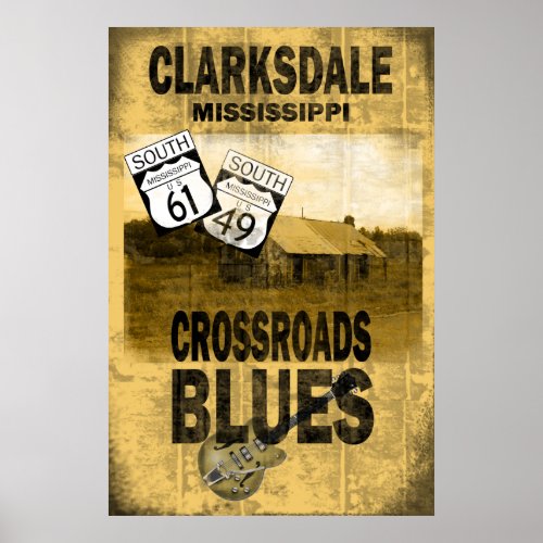 Clarksdale Mississippi Blues Poster