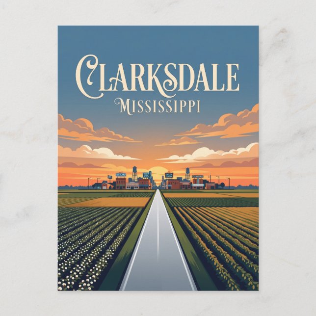 Clarksdale Mississippi Postcard (Front)