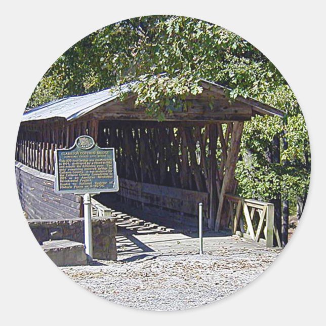Clarkson Covered Bridge Alabama  Classic Round Sticker (Front)
