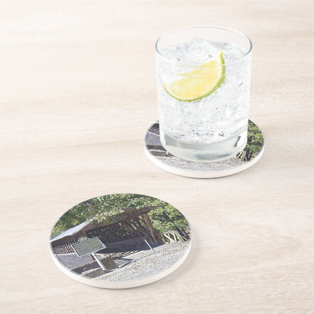 Clarkson Covered Bridge Alabama  Drink Coaster (Side)
