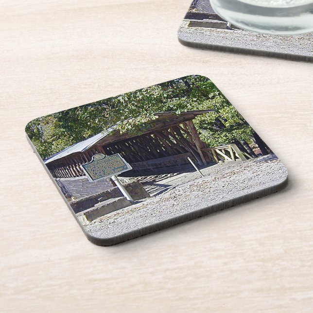 Clarkson Covered Bridge Alabama  Drink Coaster (Left Side)