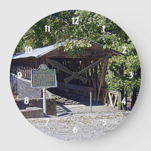 Clarkson Covered Bridge Alabama Large Clock