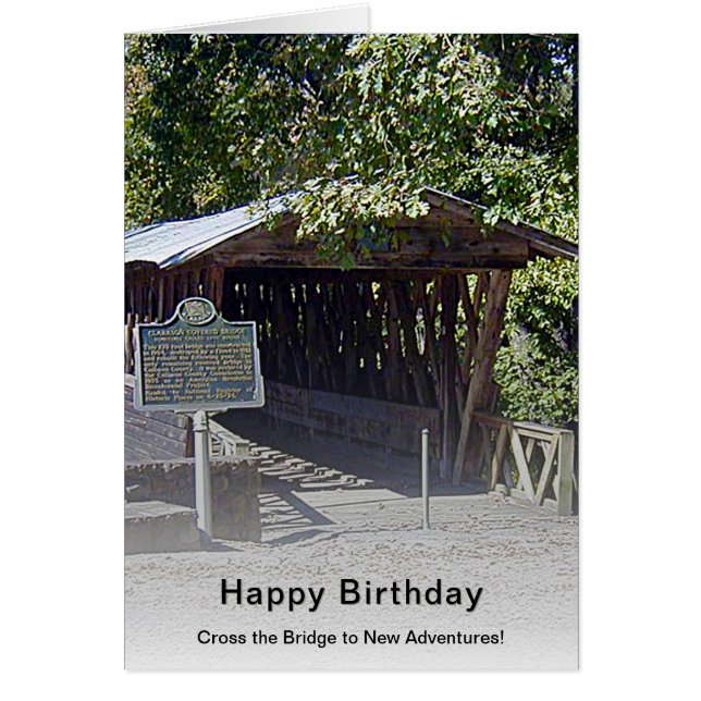 Clarkson-Legg Covered Bridge Alabama Birthday Cards (Front)