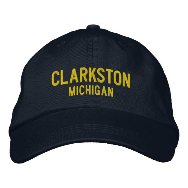Clarkston Michigan Embroidered Baseball Hat (Front)