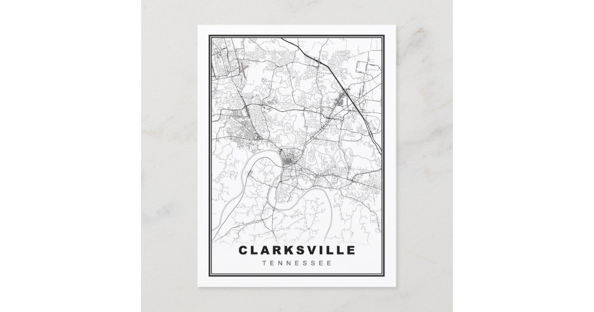 Clarksville Map Postcard | Zazzle