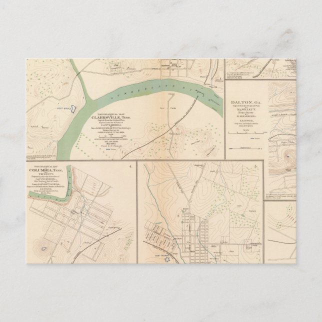 Clarksville, Tenn, Dalton, Ga Postcard (Front)