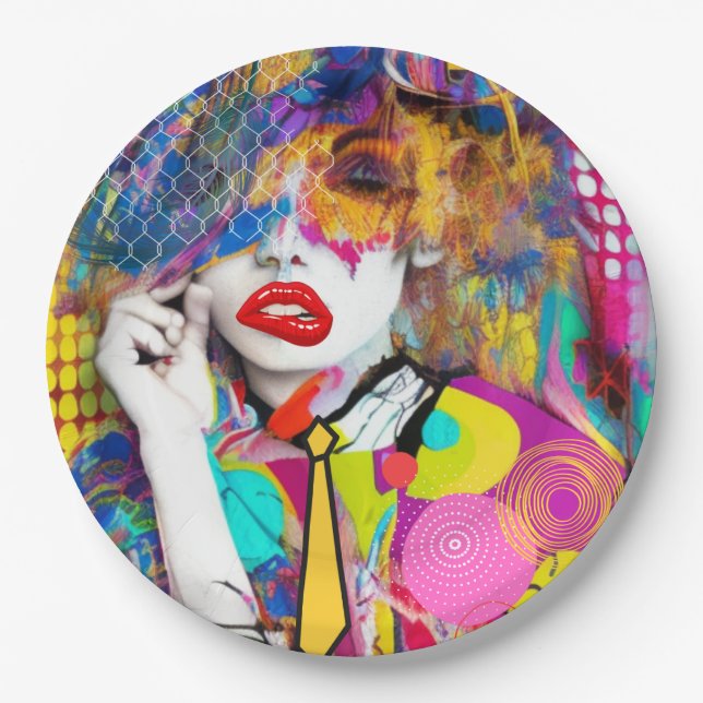 Clashy Lady Paper Plates (Front)