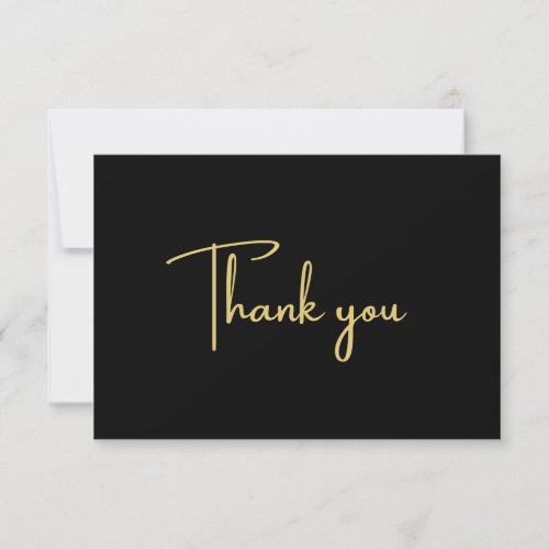 Clasic Black and Gold  Black Personalized Sympathy Thank You Card